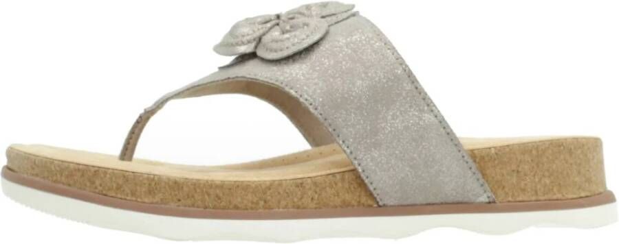 Clarks Flip Flops Gray Dames