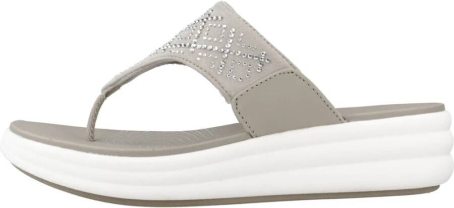 Clarks Grijze Strass Sleehak Sandaal voor Vrouwen Gray Dames