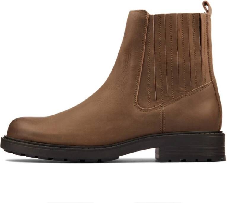 Clarks Gedurfde Chelsea Boot in Bruin Leer Brown Dames