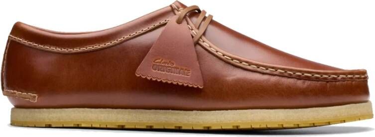 Clarks Godney Lace Bruin Leren Mocassin