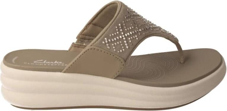 Clarks Grijze Strass Sleehak Sandaal voor Vrouwen Gray Dames