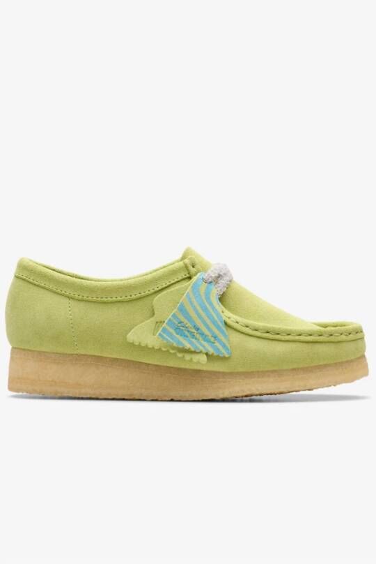 Clarks Groene Suède Platte Schoenen Green Dames