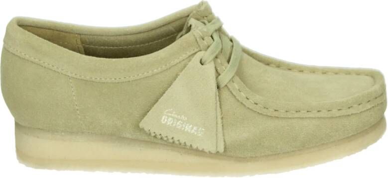 Clarks Groene Suède Wallabee Lage Sneakers