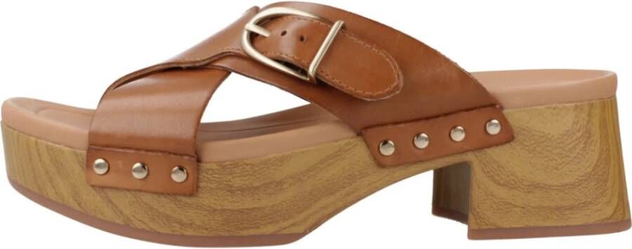 Clarks Heeled Mules Brown Dames