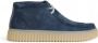 Clarks Blauwe Effen Suede Veterschoenen Met Leren Voering En Rubberen Zool - Thumbnail 6