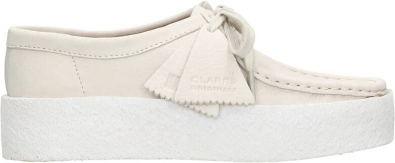 Clarks Witte Wallabee Cup Moccasin Lifestyle Schoen White Dames - Foto 5