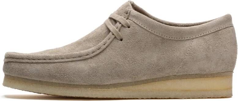 Clarks Lichtgrijze Wallabee Suède Schoenen Beige Heren