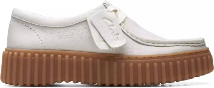 Clarks Laced Shoes White Dames