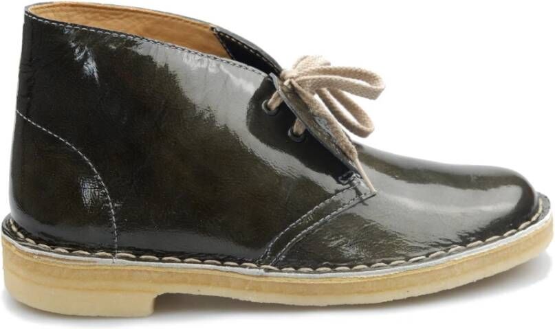 Clarks Metallic Leren Desert Boot Dames Enkellaars Grijs Dames