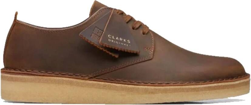 Clarks Moderne Bijenwas Leren Sleehak Schoenen Beige Heren