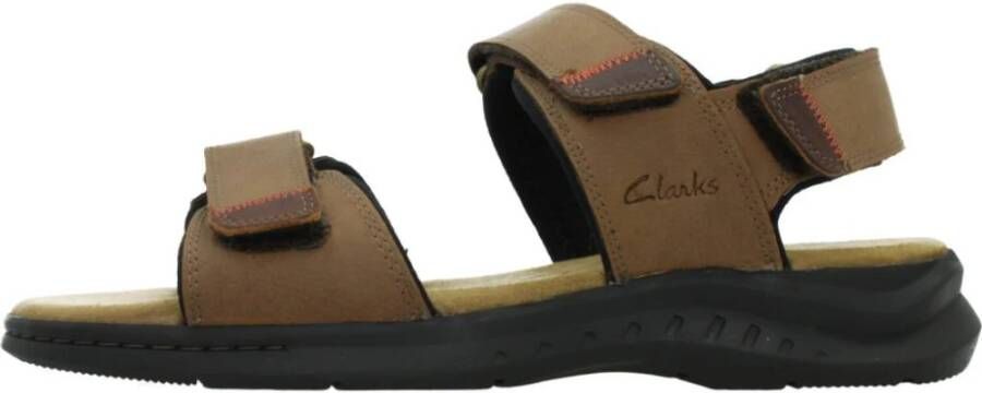 Clarks Moderne Platte Sandalen Brown Heren