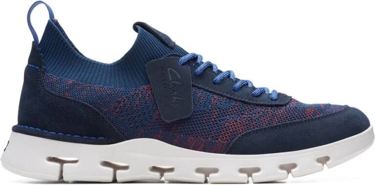 Clarks Comfortabele Leren Blauwe Sneakers voor Heren Multicolor Heren - Foto 3