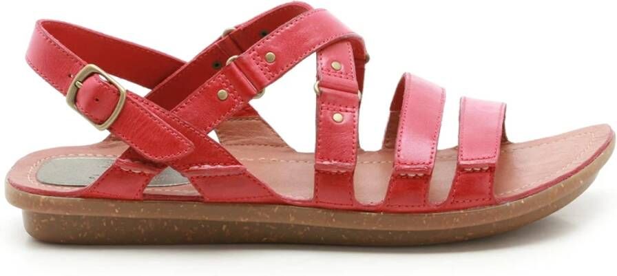 Clarks Platte sandalen van zacht leer voor vrouwen Rood Dames
