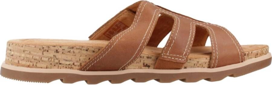 Clarks Sliders Brown Dames