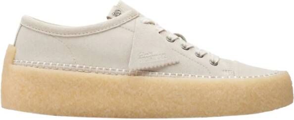 Clarks Lage Witte Vieze Sneaker Beige Heren