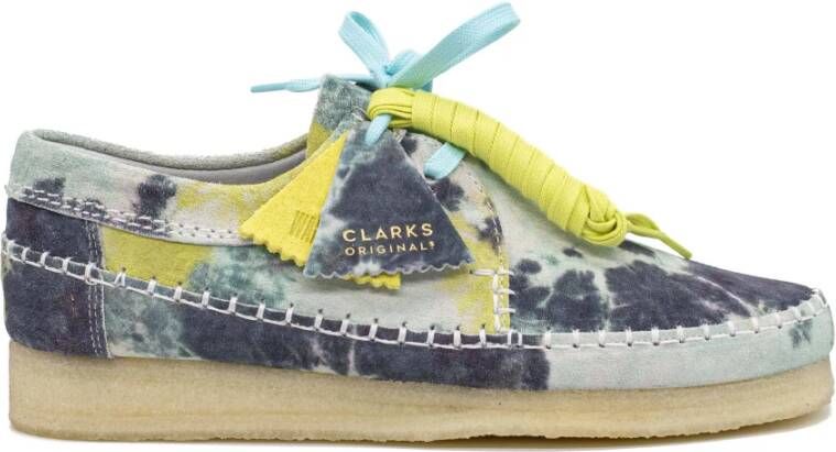 Clarks Turquoise Tye-Die Sneakers Blauw Heren