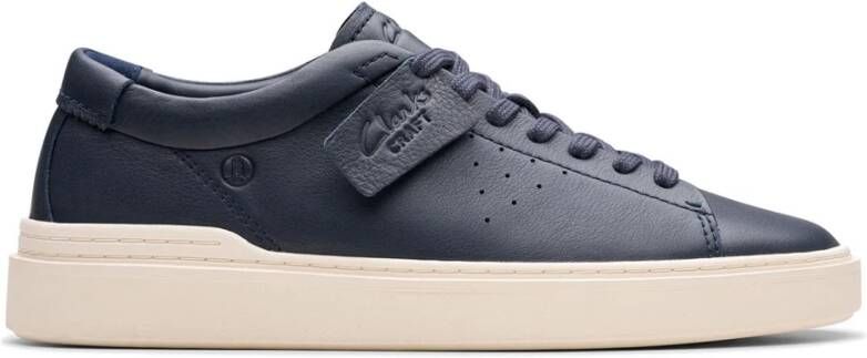 Clarks Blauwe Leren Sportieve Sneakers Rubberen Zool Blue Heren - Foto 3