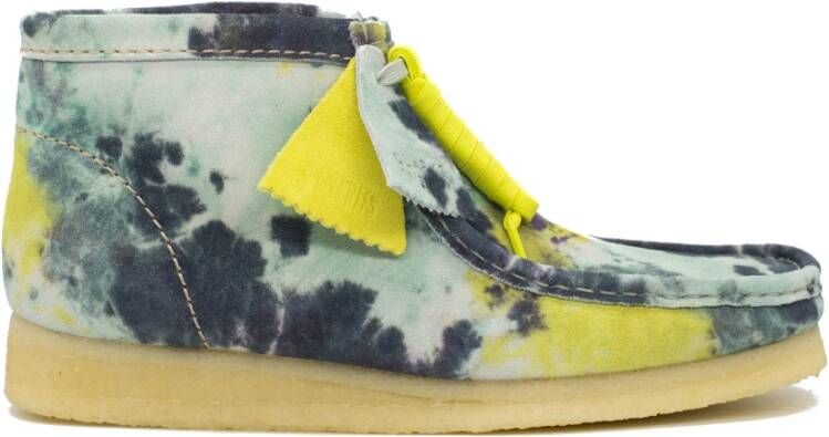 Clarks Turquoise Tie Dye Wallabee Laars Multicolor Heren