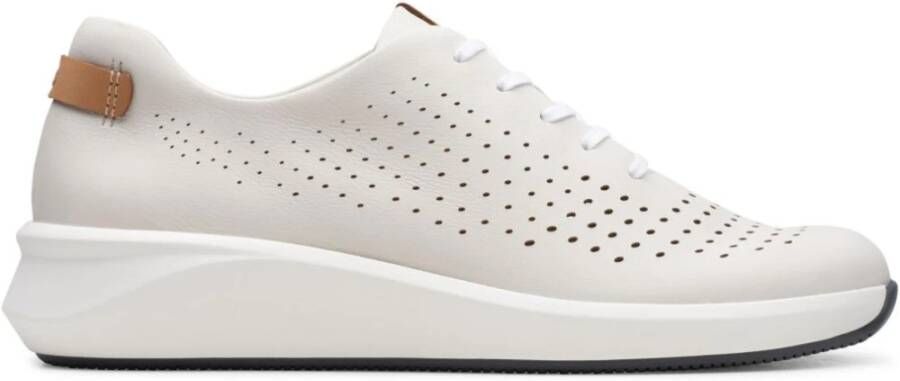 Clarks Dames schoenen Un Rio Tie D white leather