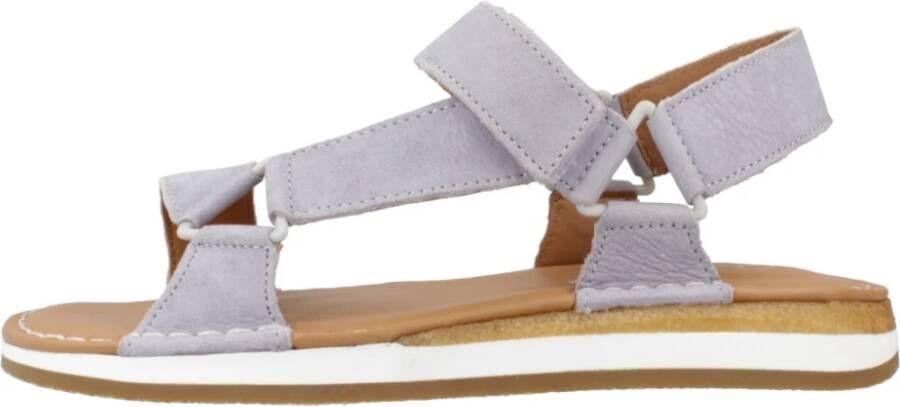 Clarks Sportieve Platte Sandalen Purple Dames
