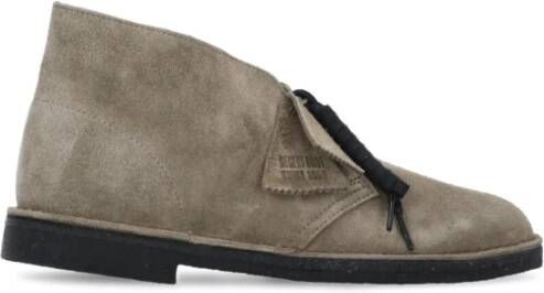 Clarks Stijlvolle Grijze Nubuck Leren Lage Laarzen Grijs Heren