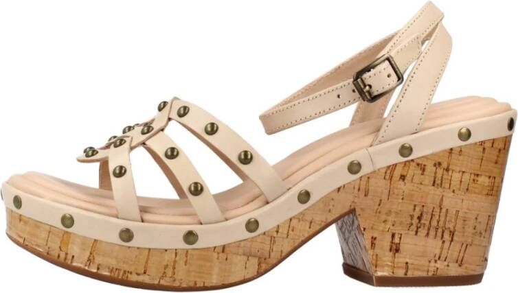 Clarks Stijlvolle Platte Sandalen Beige Dames