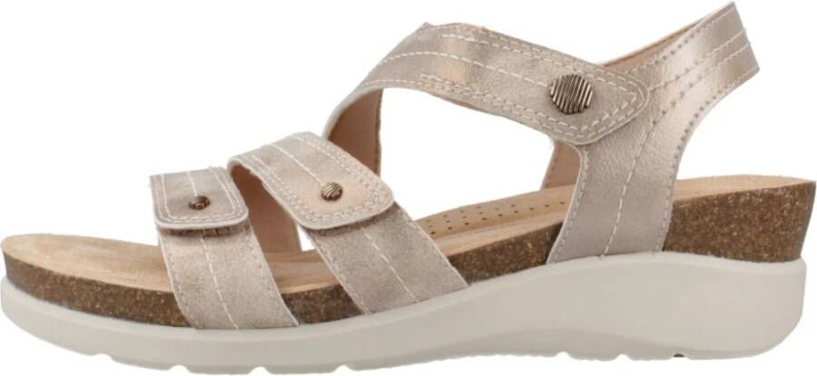 Clarks Stijlvolle Platte Sandalen Beige Dames