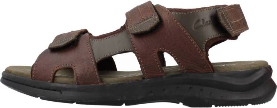 Clarks Stijlvolle platte sandalen voor mannen Brown Heren