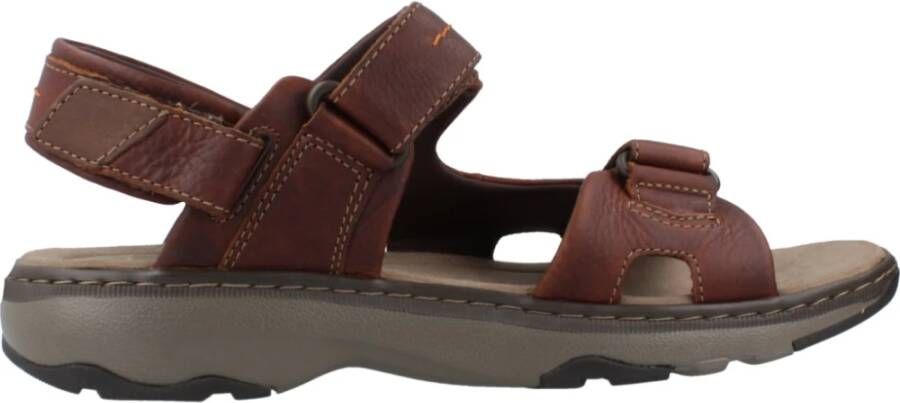 Clarks Stijlvolle platte sandalen voor mannen Brown Heren