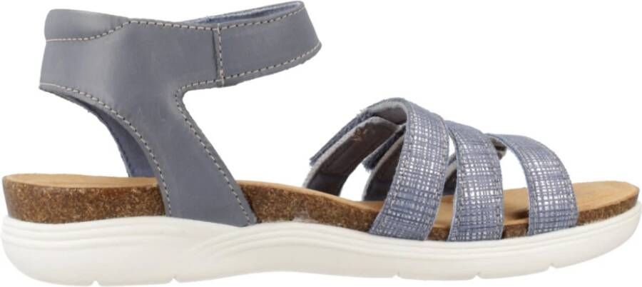 Clarks Stijlvolle Platte Sandalen voor Vrouwen Blue Dames