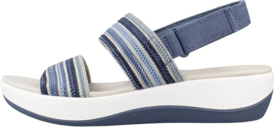 Clarks Stijlvolle Platte Sandalen voor Vrouwen Blue Dames