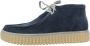 Clarks Blauwe Effen Suede Veterschoenen Met Leren Voering En Rubberen Zool - Thumbnail 5