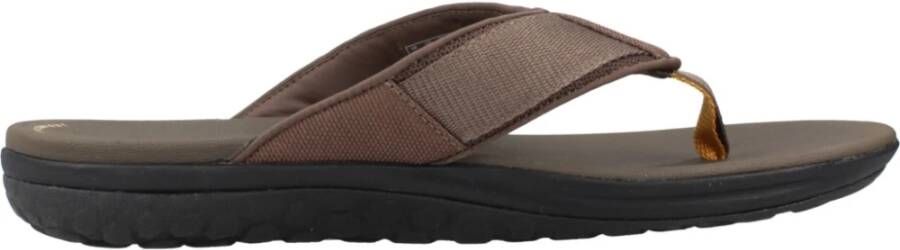 Clarks Stijlvolle Zomer Flip Flops Brown Heren