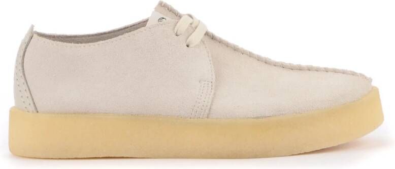 Clarks Witte Suede Trek Cup Sneaker White Heren