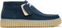 Clarks Blauwe Effen Suede Veterschoenen Met Leren Voering En Rubberen Zool - Thumbnail 2