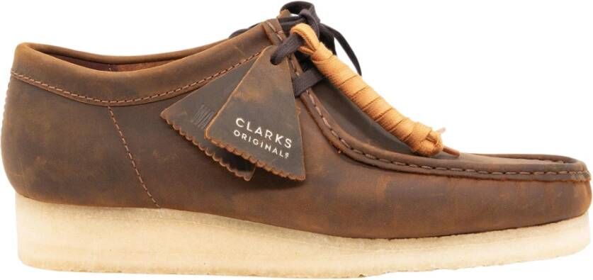 Clarks Waxleren Wallabee Schoenen Bruin Heren