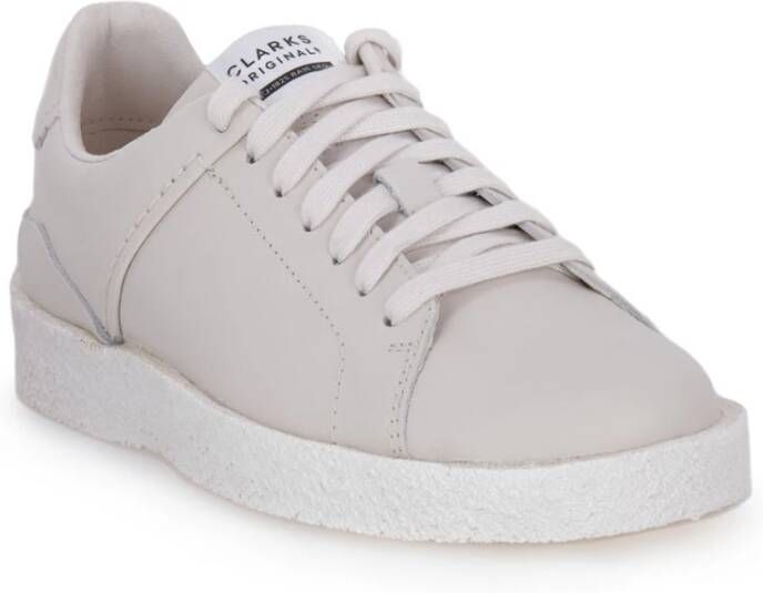 Clarks Witte Eco Leren Sneakers voor Dames Wit Dames