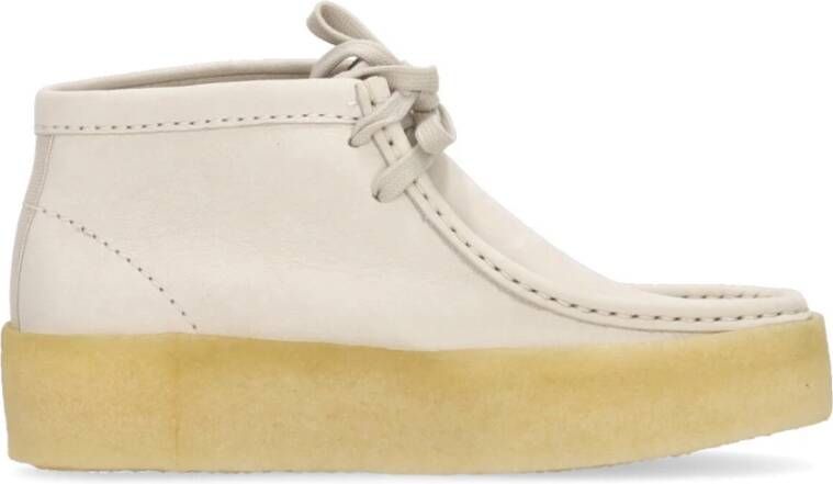 Clarks Witte Nubuck Wallabee Cup Mocassin Schoen White Dames