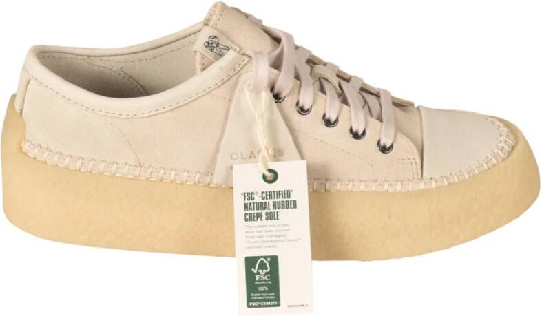 Clarks Witte Platte Schoenen Wit Heren