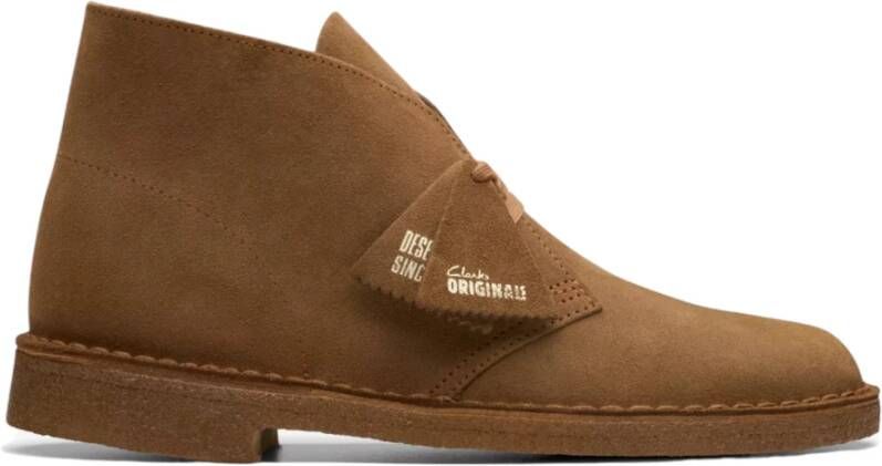 Clarks Woestijnlaars Suède Rubberen Zool Schoen