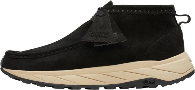 Clarks Zwarte Eden Wallabee Schoenen Zwart Heren