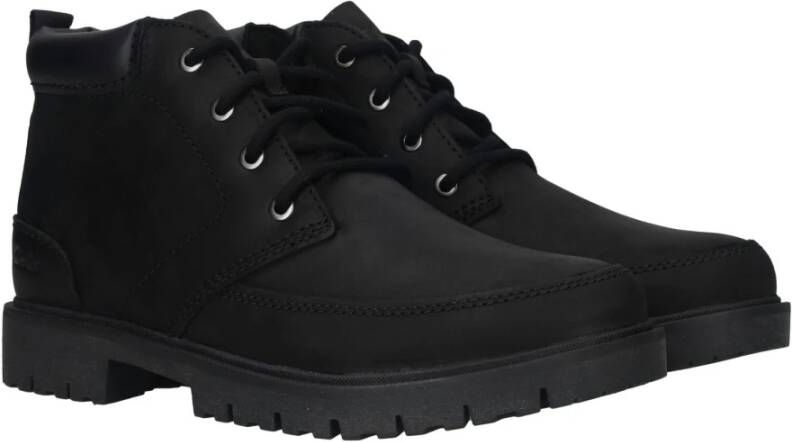 Clarks Zwarte leren heren mid veterboot Black Heren
