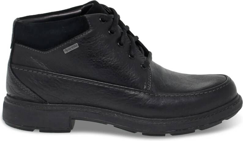 Clarks Zwarte Leren Lage Laars met Goretex Zwart Heren