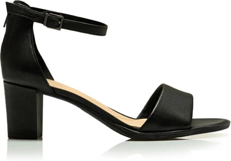 Clarks Zwarte Leren Sandalen Kaylin60 2Part Black Dames
