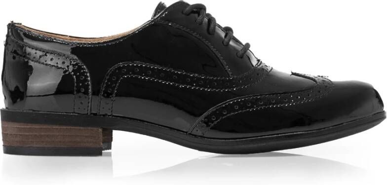 Clarks Zwarte leren veterschoenen voor dames