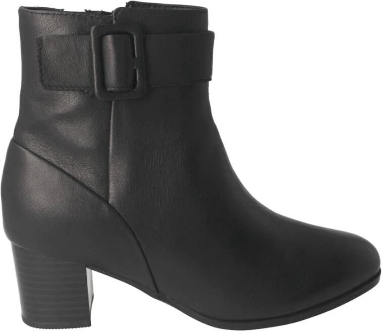 Clarks Zwarte Loken Zip Enkellaars voor dames Zwart Dames