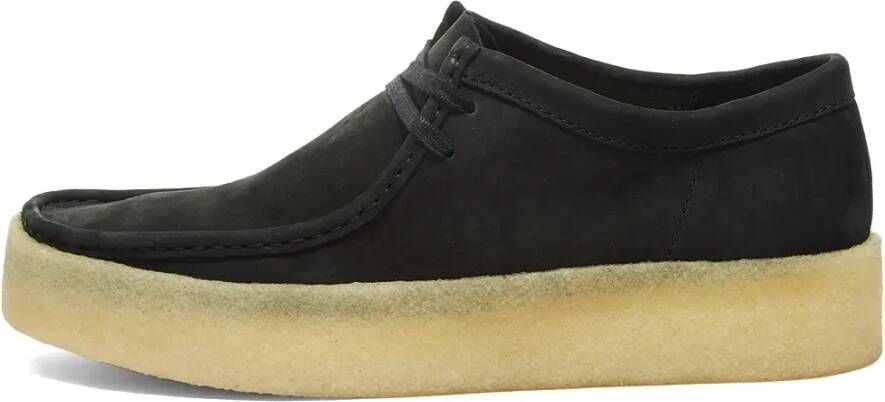 Clarks Zwarte Nubuck Wallabee Cup Mocassin Stijl