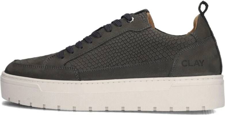 CLAY Lage Sneakers Heren Lpivar Maat: 40 Materiaal: Leer Kleur: Grijs