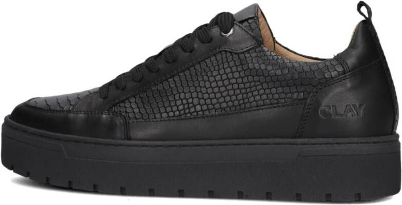CLAY Lage Sneakers Heren Lpivar Maat: 48 Materiaal: Leer Kleur: Zwart