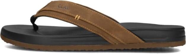Clay Heren Leren Slippers